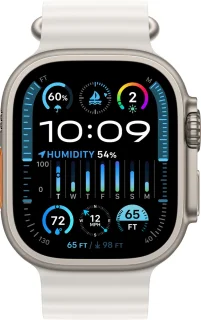 Apple Watch Ultra 2 49mm Titanium - Wit Ocean Band
