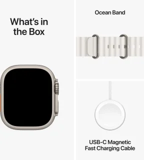 Apple Watch Ultra 2 49mm Titanium - Wit Ocean Band