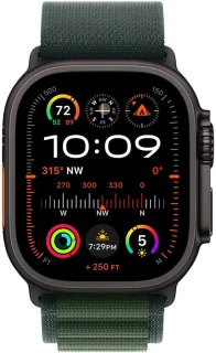 Apple Watch Ultra 2 49mm Titanium Zwart Dark Green Loop Small