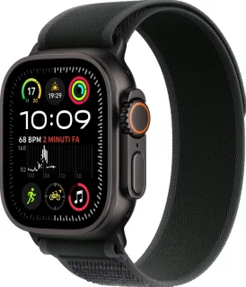 Apple Watch Ultra 2 Cellular 49mm Zwart M/L Trail-bandje