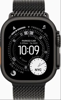Apple Watch Ultra 3 49 mm Black Titanium - Black Milanese Loop L