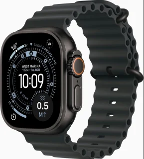Apple Watch Ultra 3 49 mm Black Titanium met Black Ocean Band