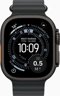Apple Watch Ultra 3 49 mm Black Titanium met Black Ocean Band