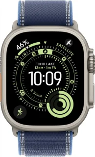 Apple Watch Ultra 3 49 mm Natural Titanium - Blue/Bright Blue Trail Loop S/M
