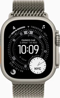 Apple Watch Ultra 3 49mm Natural Titanium - Natural Titanium Milanese Loop (Small)