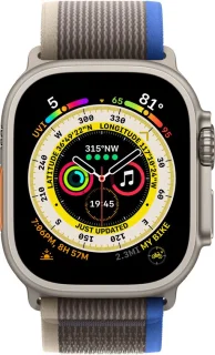 Apple Watch Ultra 49mm blauw/grijs Trail bandje m/l