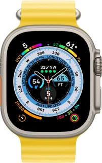 Apple Watch Ultra 49mm Titanium Geel Ocean Bandje 4G/LTE