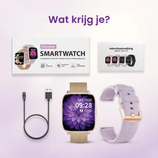 Avalue AMOLED AI Smartwatch Paars