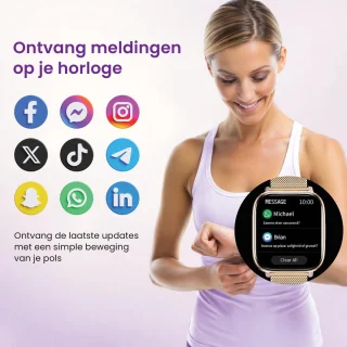 Avalue AMOLED AI Smartwatch Paars