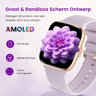 Avalue AMOLED AI Smartwatch Paars