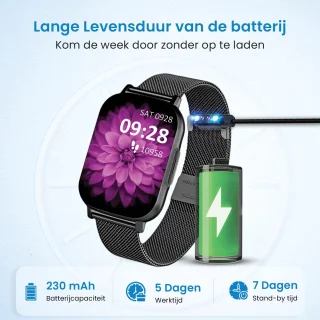 Avalue AMOLED AI Smartwatch Zwart