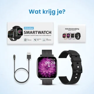 Avalue AMOLED AI Smartwatch Zwart