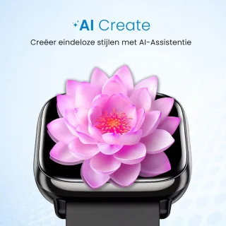 Avalue AMOLED AI Smartwatch Zwart