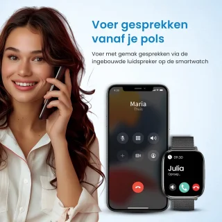 Avalue AMOLED AI Smartwatch Zwart