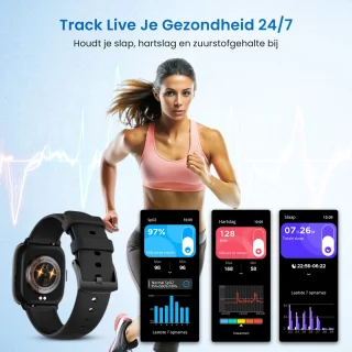 Avalue AMOLED AI Smartwatch Zwart