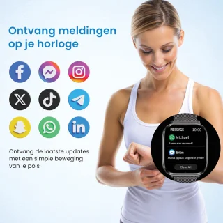 Avalue AMOLED AI Smartwatch Zwart