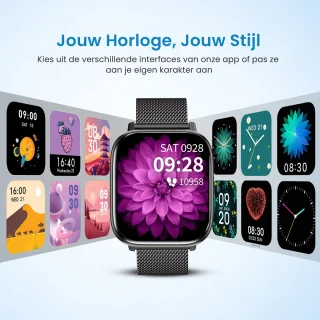 Avalue AMOLED AI Smartwatch Zwart