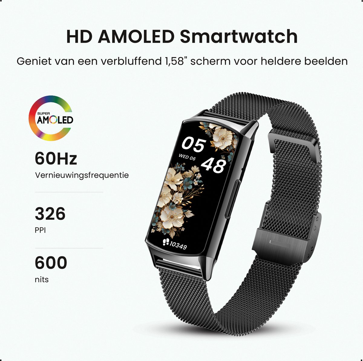 Wat vinden we goed aan de Avalue Luxe AMOLED Smartwatch Dames