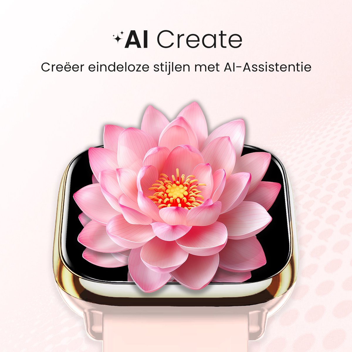 Avalue Roségoud AMOLED AI Smartwatch Bluetooth