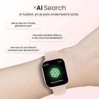 Avalue Roségoud AMOLED AI Smartwatch Bluetooth