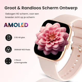 Avalue Roségoud AMOLED AI Smartwatch Bluetooth