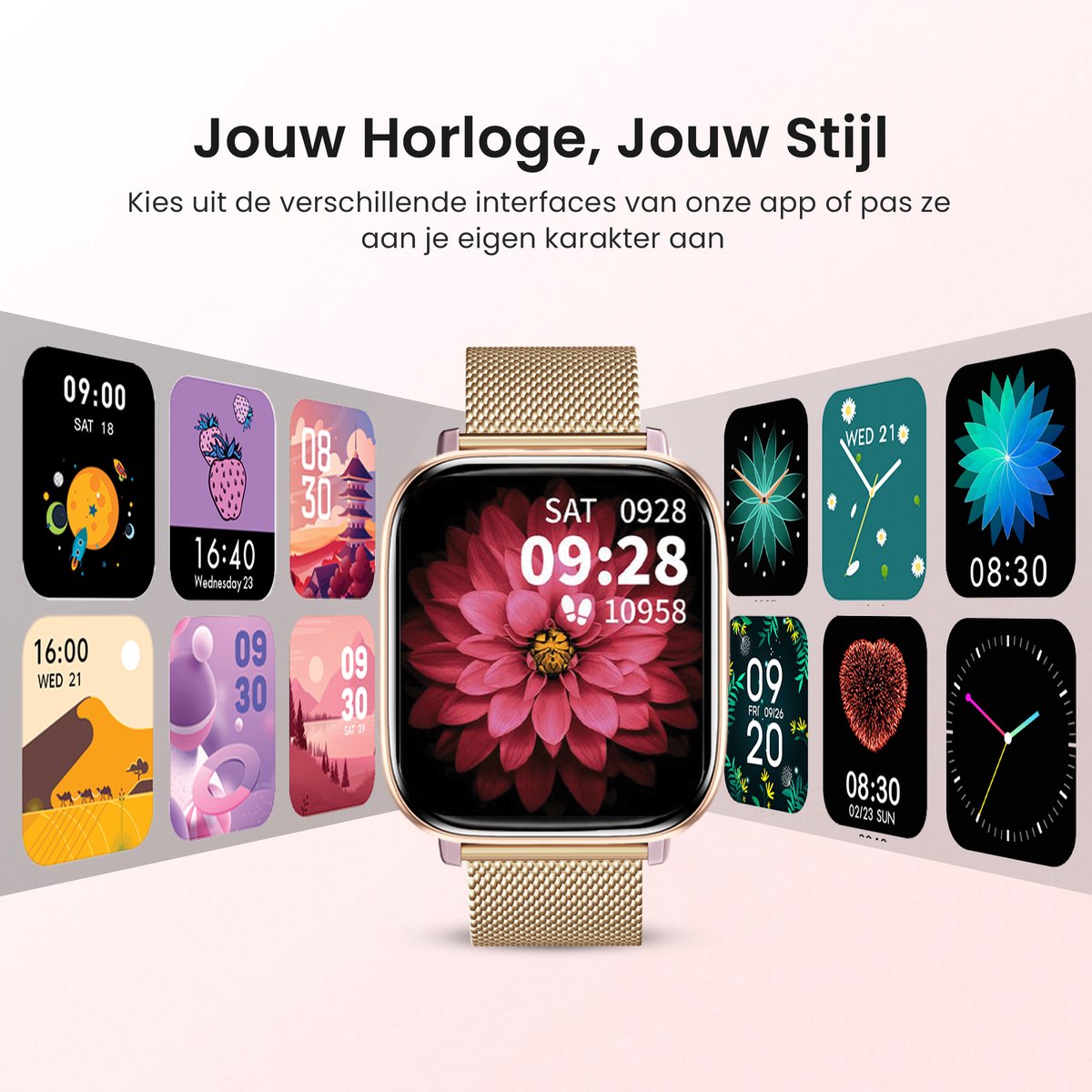 Avalue Roségoud AMOLED AI Smartwatch Bluetooth