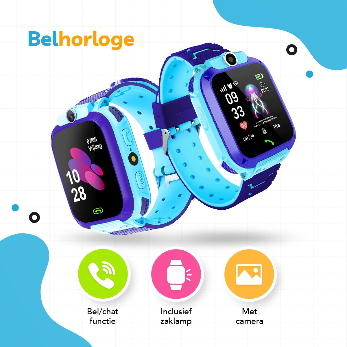 Wat vinden we goed aan de AyeKids Kinder Smartwatch Blauw inclusief Simkaart