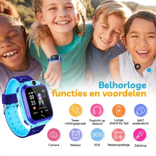 AyeKids Kinder Smartwatch Blauw inclusief Simkaart