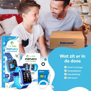 AyeKids Kinder Smartwatch Blauw inclusief Simkaart