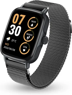 AyeWay Smartwatch Stalen Band Zwart