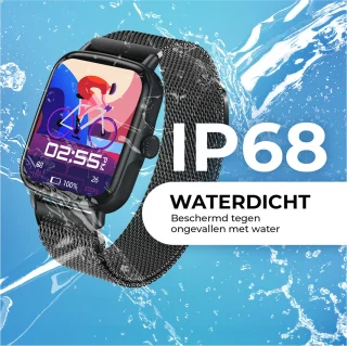 AyeWay Smartwatch Stalen Band Zwart