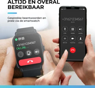 AyeWay Smartwatch Zwart Heren & Dames