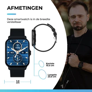 AyeWay Smartwatch Zwart Heren & Dames