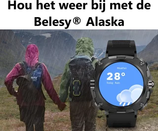 Belesy Alaska Smartwatch Dames Zwart Goud Staal