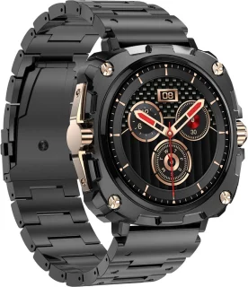 Belesy Alaska Smartwatch Dames Zwart Goud Staal