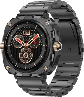 Belesy Alaska Smartwatch Dames Zwart Goud Staal