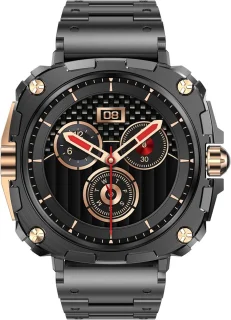 Belesy Alaska Smartwatch Dames Zwart Goud Staal