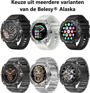 Belesy Alaska Smartwatch Dames Zwart Goud Staal