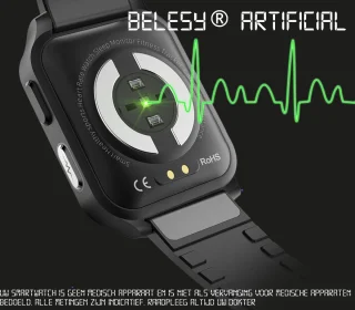 Belesy® ARTIFICIAL Smartwatch Unisex Bruin/Zwart Leer 1.70"