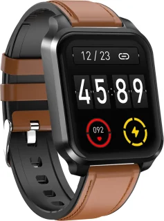 Belesy® ARTIFICIAL Smartwatch Unisex Bruin/Zwart Leer 1.70"
