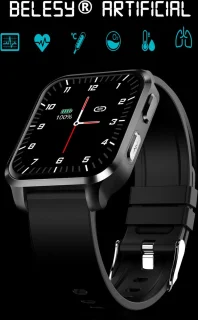 Belesy® ARTIFICIAL Smartwatch Unisex Bruin/Zwart Leer 1.70"