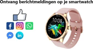 Belesy BQSiRgPk 2022 Smartwatch Unisex Goud Siliconen