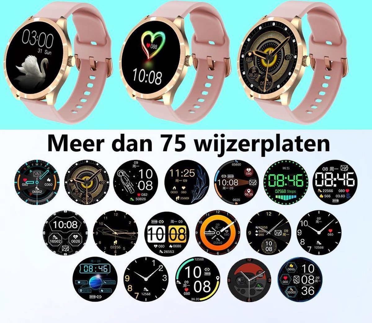 Belesy BQSiRgPk Pro Smartwatch Goud