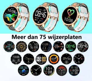 Belesy BQSiRgPk Pro Smartwatch Roségoud Staal Siliconen