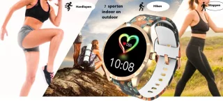 Belesy BQSiRgPk Pro Smartwatch Roségoud Staal Siliconen