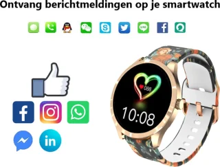 Belesy BQSiRgPk Pro Smartwatch Roségoud Staal Siliconen