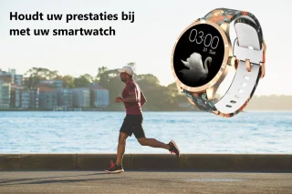 Belesy BQSiRgPk Pro Smartwatch Roségoud Staal Siliconen