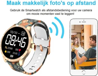 Belesy BQSiRgPk Pro Smartwatch Roségoud Staal Siliconen