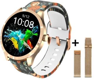 Belesy BQSiRgPk Pro Smartwatch Roségoud Staal Siliconen