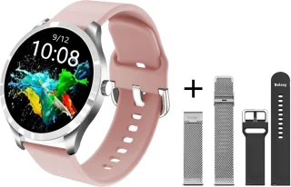 Belesy BQSiRgPk Pro Smartwatch Zilver Siliconen & Milanees